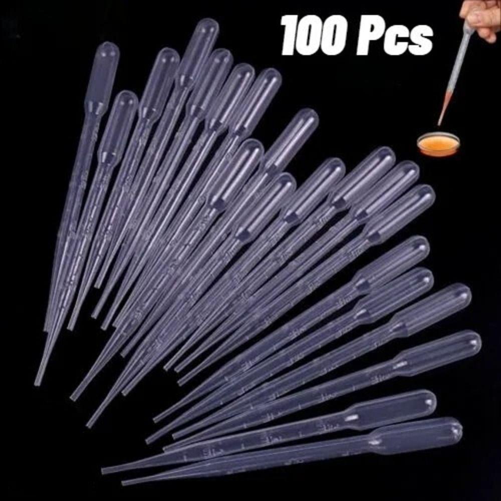 Pipet Graduated Agustinina 100Pcs Pipet Mata Kimia Plastik Alat Percobaan Alat Makeup Pipet Laboratorium