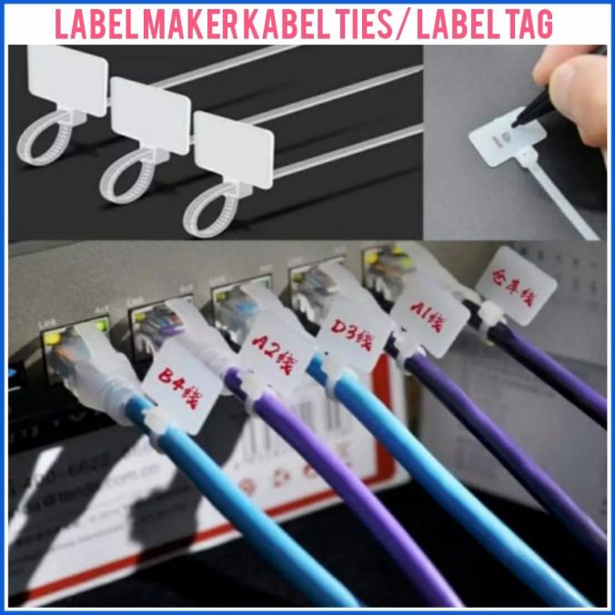 

Kabel Tis Tie Ties Cable Label Maker Marker Name Tag Label Pengikat