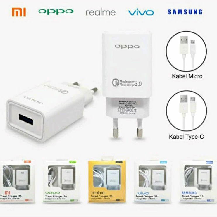 Travel Charger 2A CM-06 / A80 Mini For Realme Oppo Mi Vivo Samsung Type C Dan Micro Usb