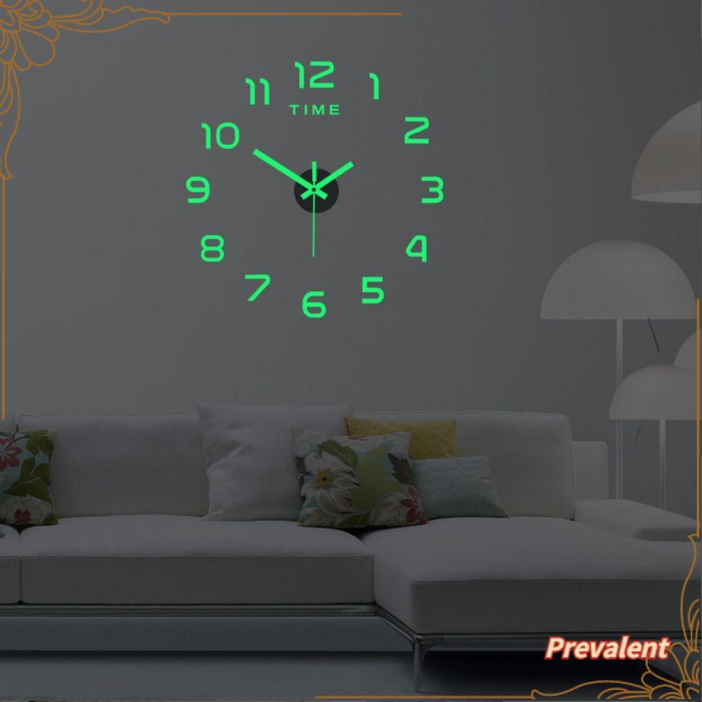 Preva Jam Dinding Silent Stiker Frameless Digital Clock