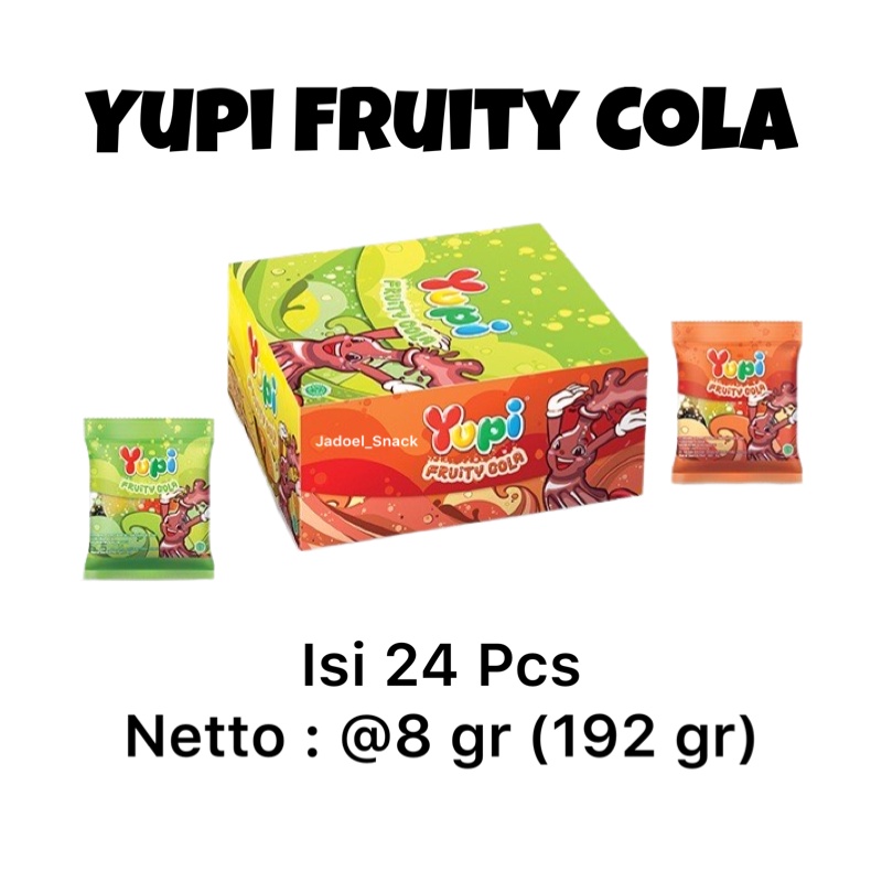 

Yupi Fruity Cola 24 x 8 gr Rasa Cola Buah by Jadoel_Snack