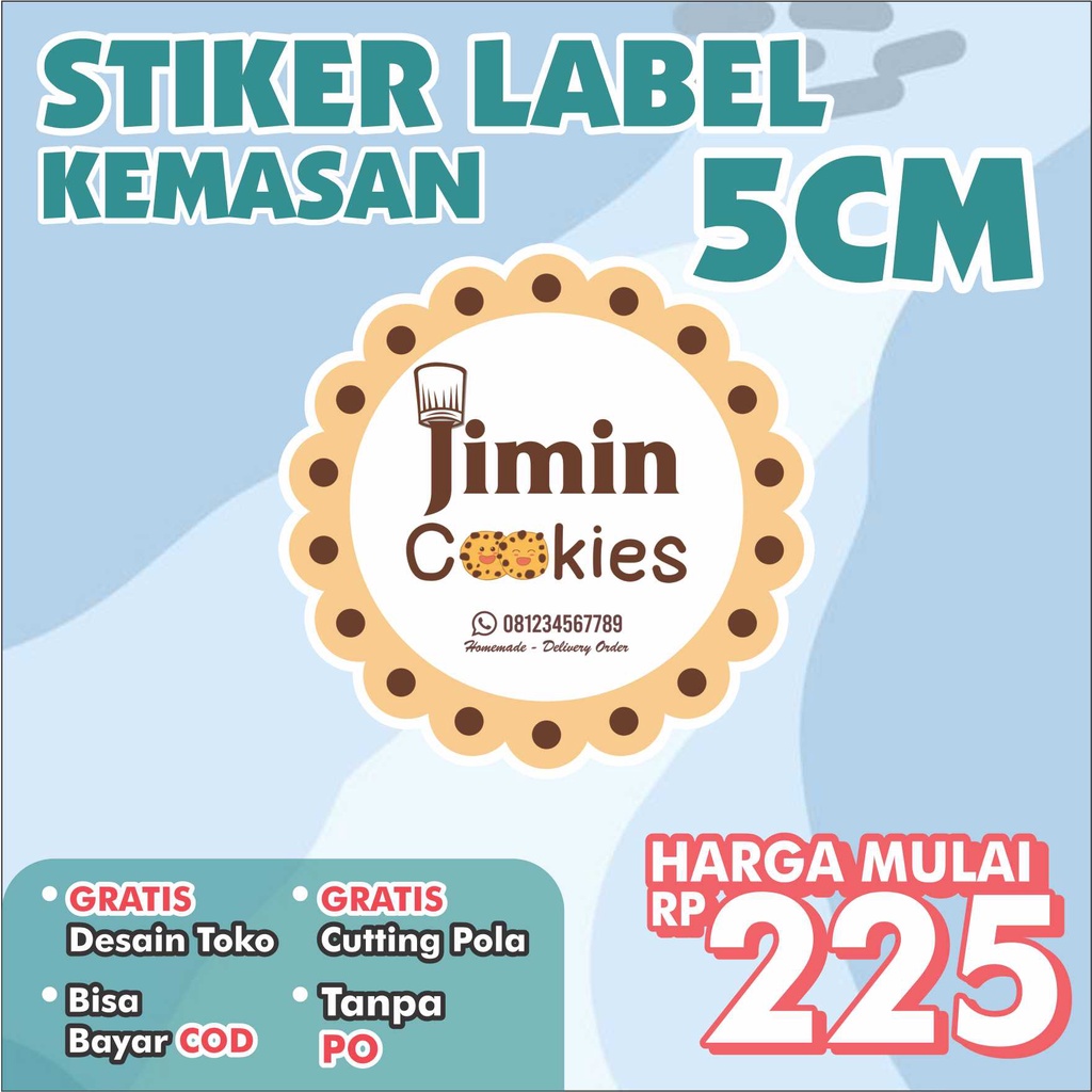 

CETAK STIKER OLSHOP MURAH UKURAN 5 CM (SUDAH CUTTING)