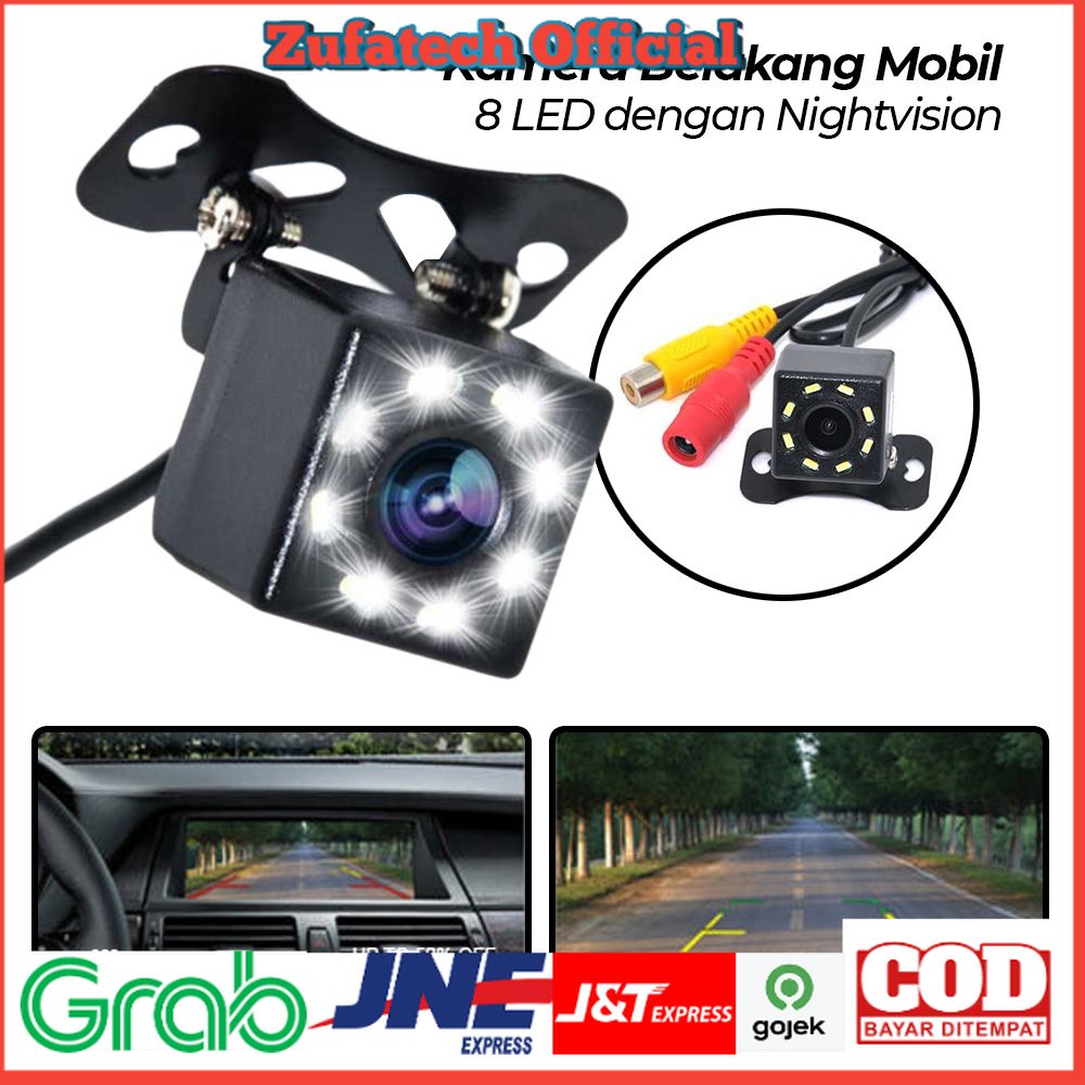 Kamera Belakang Mobil Car Rearview Camera 8 LED Nightvision - S8 - Black - OMRSE8BK