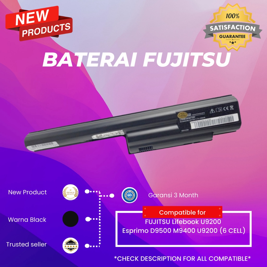 Original Baterai Laptop Fujitsu Lifebook U9200 (6 CELL)