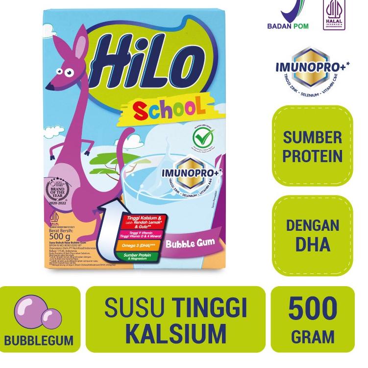 

ORIGINAL% HiLo School Bubble Gum 500 gram - Susu Tinggi Kalsium Lebih Rendah Lemak