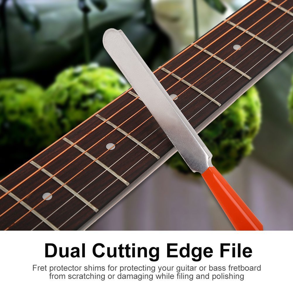 Stainless Fret File Gitar Crowning Luthier Tool Fret Gitar Alat File Pemotong Tepi Sempit Untuk Fret