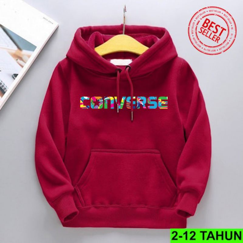 CONVERSE Sweater Switer Sweter Hoodie Hodie Jaket Anak Laki Perempuan Cewek Cowok 2-12 Tahun