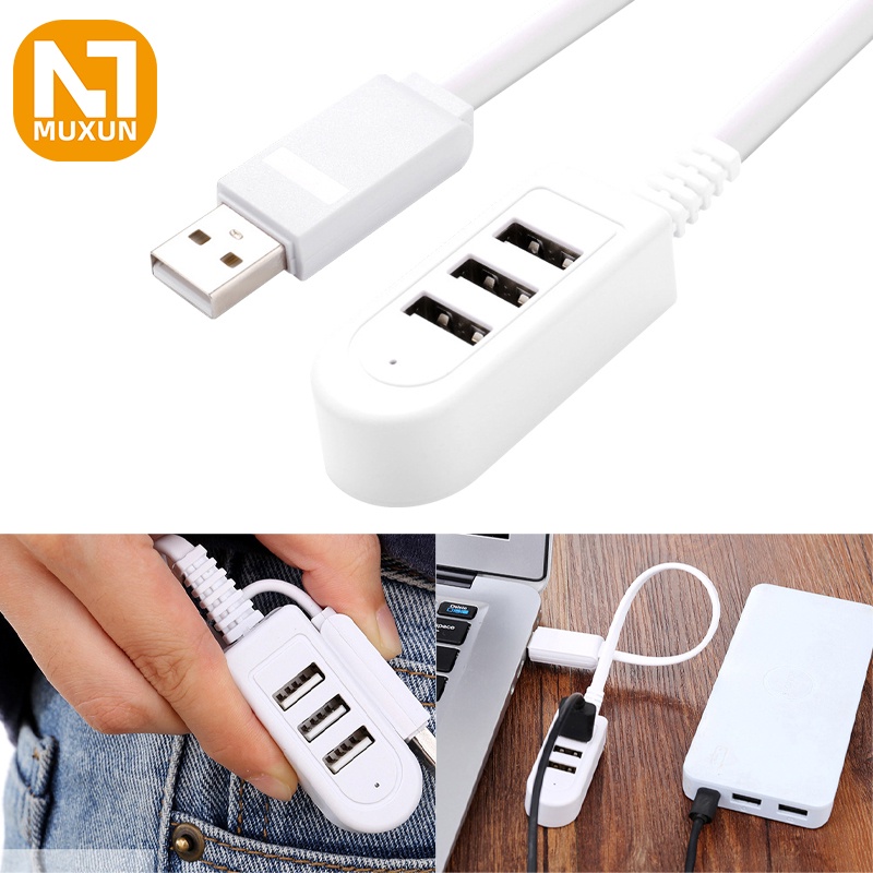 3 Port USB Multi-fungsi 3A Pengisi Daya Konverter Kabel Ekstensi Jalur Ekspansi Multi-port Hub Aksesori Kabel Data Digit