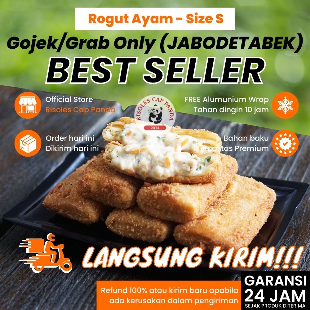 

FROZEN Risol Rogut Ayam Ukuran S | Risoles Cap Panda Isi 6 Khusus Gojek/GRAB
