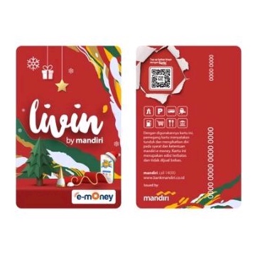 Mandiri eMONEY LIVIN Edisi NATAL CHRISTMAS Potrait ORI /Like Tapcash Flazz eToll or Brizzi