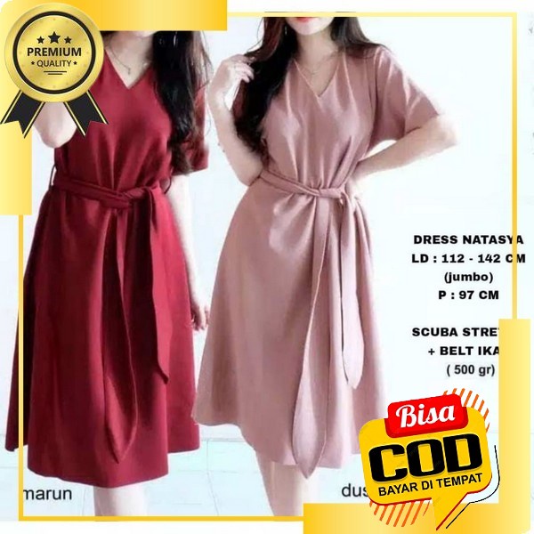 Dress Natasha / Promo Dress Natal Terlaris / Dress Pendek / Dress Kondangan / Dress Lamaran / Dress 