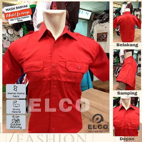 SERAGAM KEMEJA BAJU KERJA MERAH PDH PANGKAT KANTOR PERUSAHAAN KARYAWAN