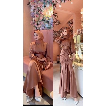 Dress satin simpel dress velvet simpel dress kondangan satin velvet dress kondangan kekinian dress s