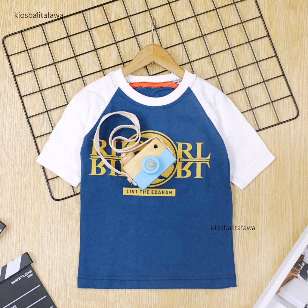 Kaos Raglan DISTRO 1-2 TAHUN / Export Shirt Lengan 3per4 Baju Anak Laki Lengan Panjang Polos Branded