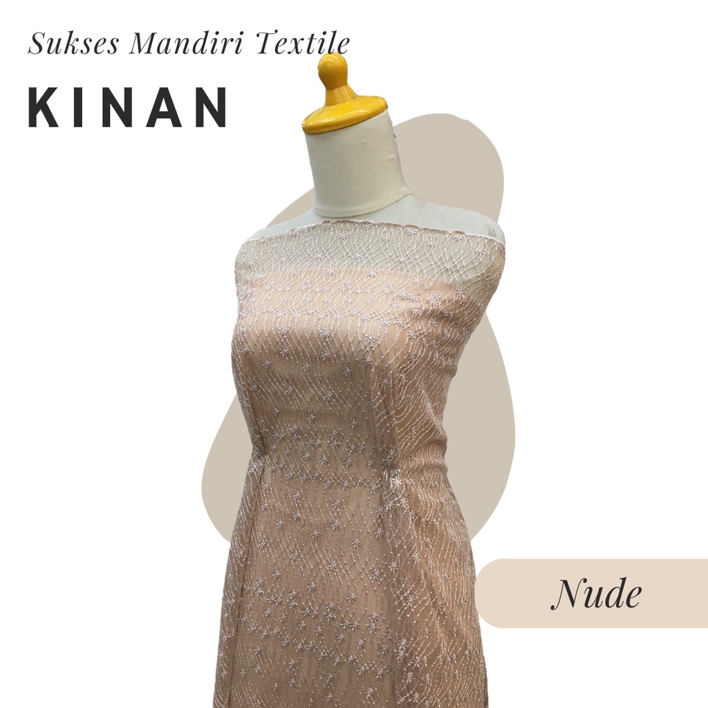 [KINAN] Brukat Tile Premium Mewah Tile Star Warna Nude Kulit Coklat Mocha | Harga ½ meter = 50 cm (B