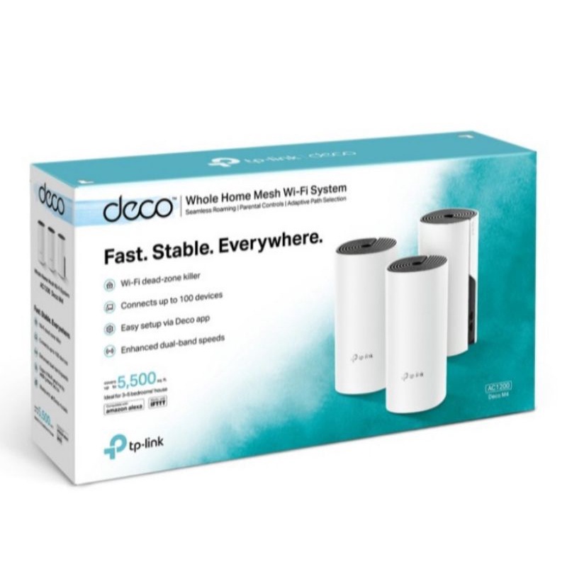 TPLink DECO-M4-3 Router WIreless WiFi Mesh AC1200 Whole-Home System Deco M4 3Pack N9