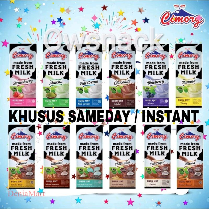 

1 DUS SUSU CIMORY UHT FRESH MILK 250ml / 250 ml 1 KARTON SAMEDAY INSTANT Produk Terlaris