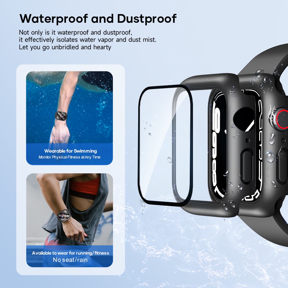 iWatch 2 in 1 Pelindung Layar Depan Tahan Gores Untuk  Apple Watch