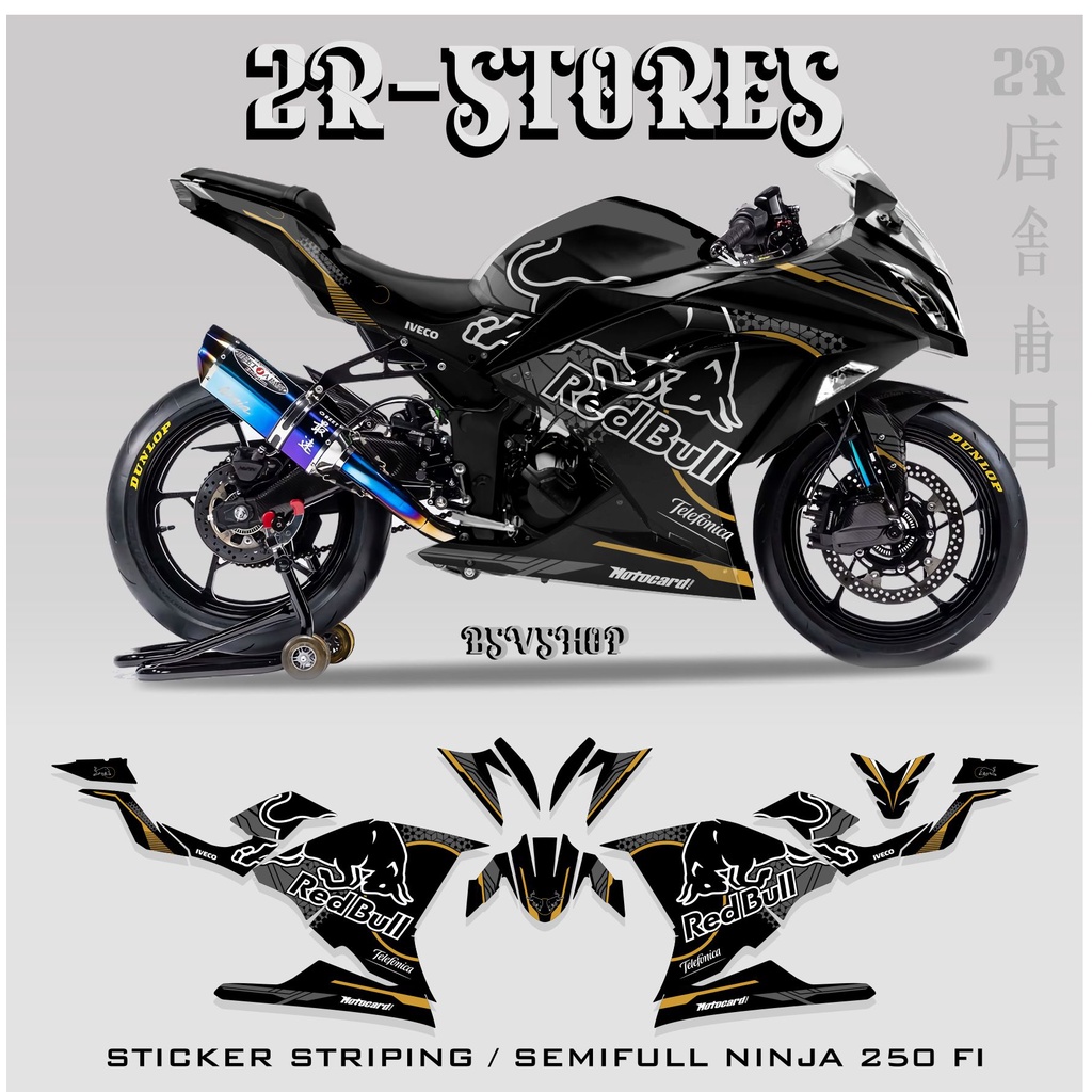 striping kawasaki ninja 250 fi semi full / stiker ninja 250 fi / list body / list motor / sticker ka
