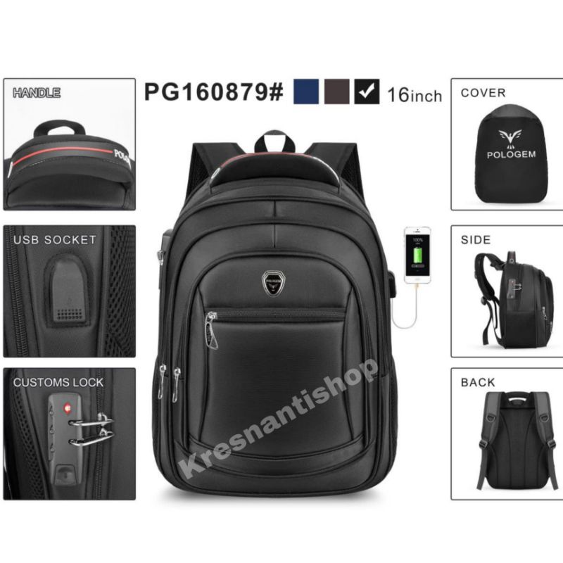 tas ransel laptop 16 inchi tas laptop pria polo gem ori import