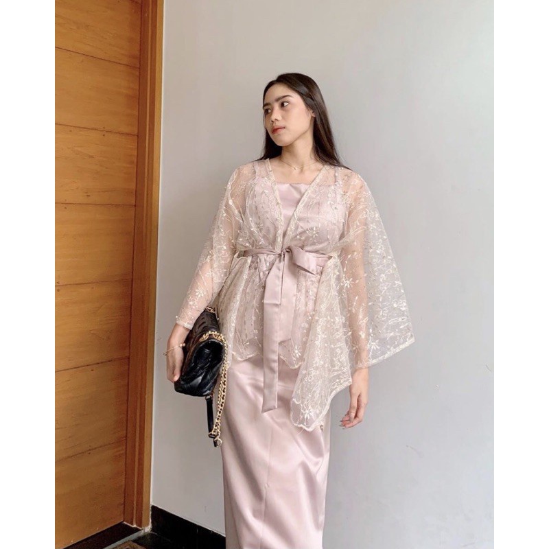 Geneva Set by NAMELIS - Outfit Set Dress Tile Satin untuk Kondangan Pesta Wisuda Bridesmaids Lamaran Seserahan