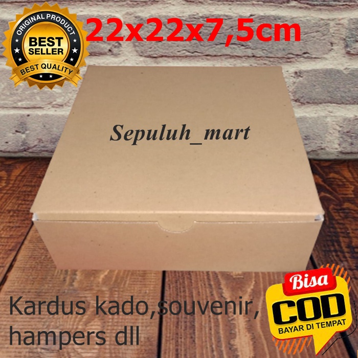 

Kardus packing/murah/tebal/mika/kotak/kado/hitam/panjang/besar/baju/polos/hampers/souvenir/box 22x22/dus polos 22x22