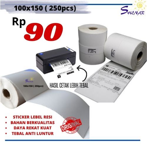 

MURAH BANGET KERTAS ROOL / KERTAS PRIN ORDERAN LABEL BARCODE MURAH 100 x 150 250 ROLL kertas stiker thermal