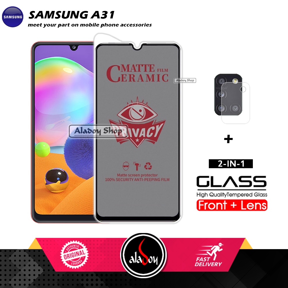 PAKET 2IN1 Anti Gores Privacy Samsung A31 + Tempered Glass Kamera