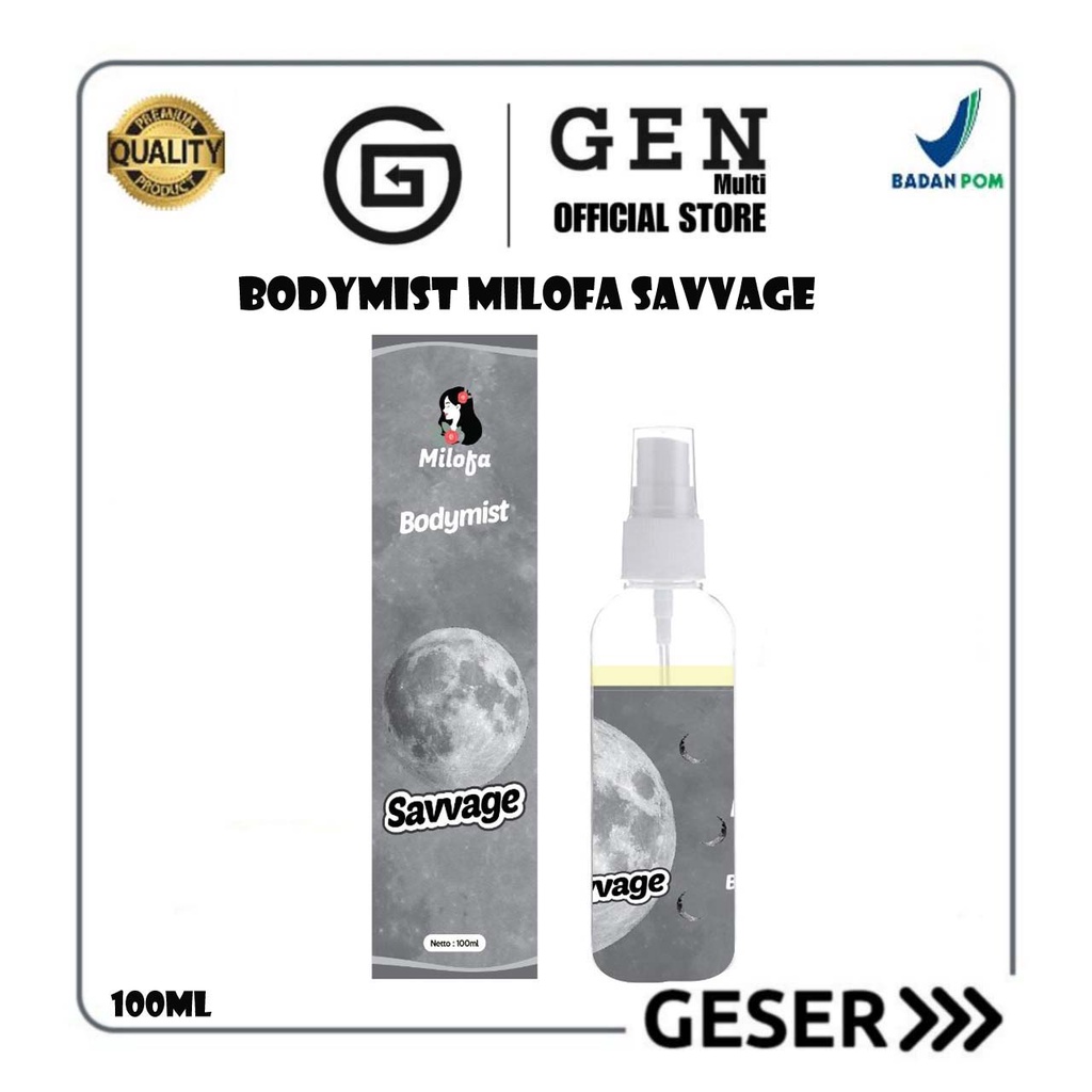 GEN - [BPOM] Parfum Body Mist Milofa Savvage 100ml Premium / Parfum Savvage 100ml Murah / Parfum Pria Wangi Tahan Lama