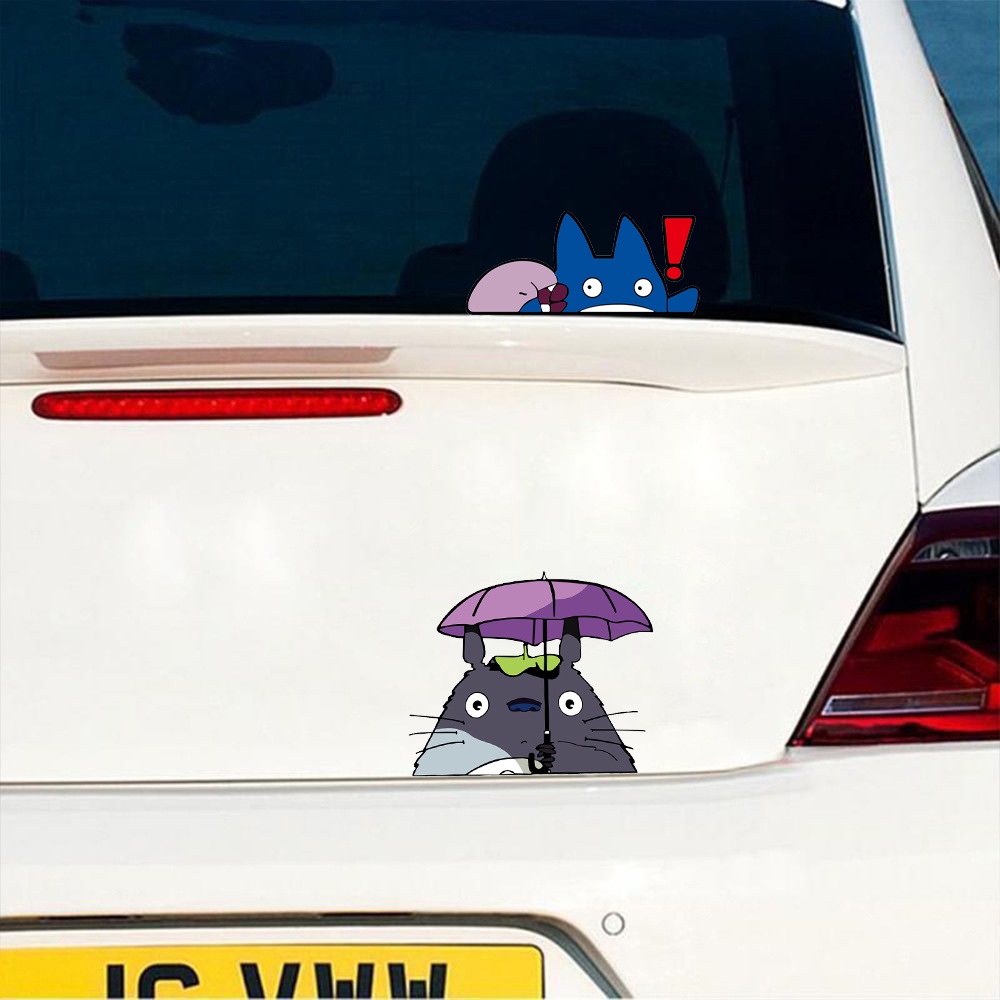 Tetangga saya Totoro Lucu animasi Jepang kartun jendela mobil pintu mobil stiker reflektif Miyazaki Hayao anime Totoro bodi sepeda motor dekoratif decal untuk Honda