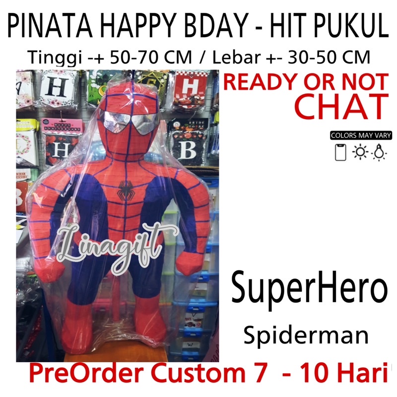 PINATA ULANG TAHUN ANAK LAKI COWO SUPERHERO AVENGER SPIDERMAN BEN10 - PINATA HAPPY BIRTHDAY INSTANT / SAME DAY ONLY