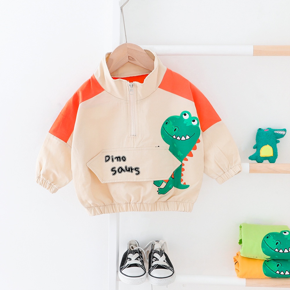 JM66 Jaket bayi dan anak motif dinosaurs kualitas premium