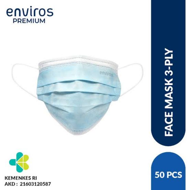 Masker Medis 3 Ply Enviros 50 Pc