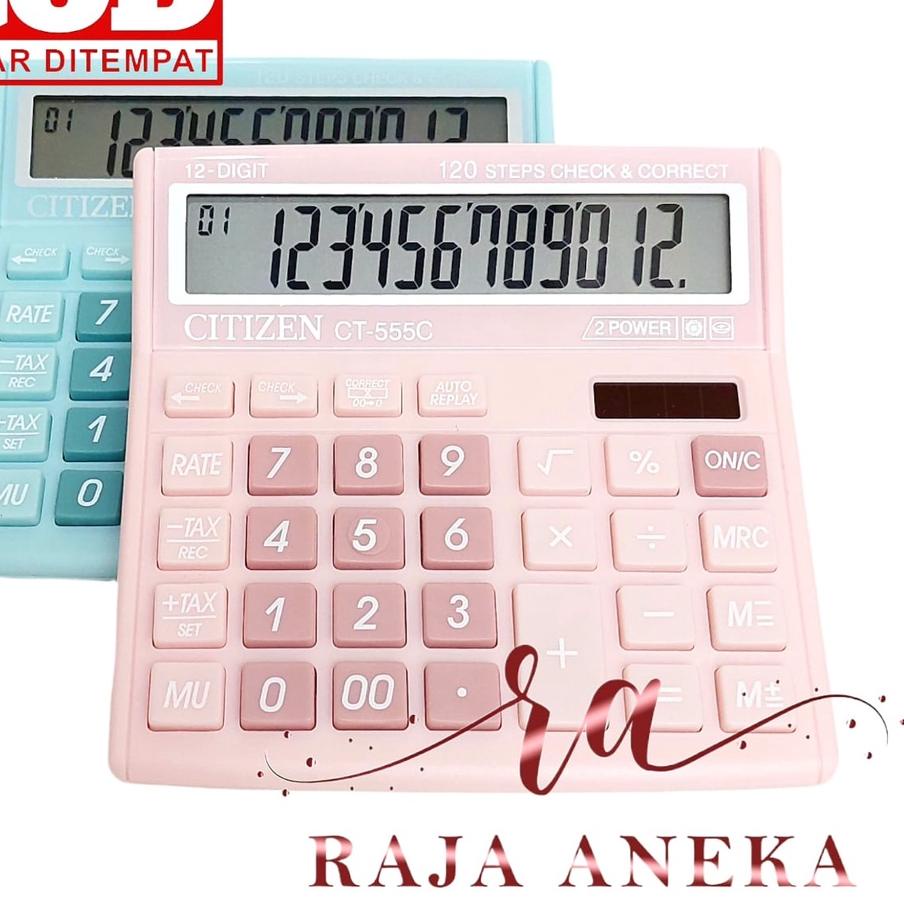 

Terlaris! KALKULATOR FANCY WARNA WARNI CALCULATOR CITIZEN 555N 555 N 555 C 555 COLOUR SERIES 12 DIGIT CHECK ULANG CHECK CORRECT BISA HITUNG ULANG ,,