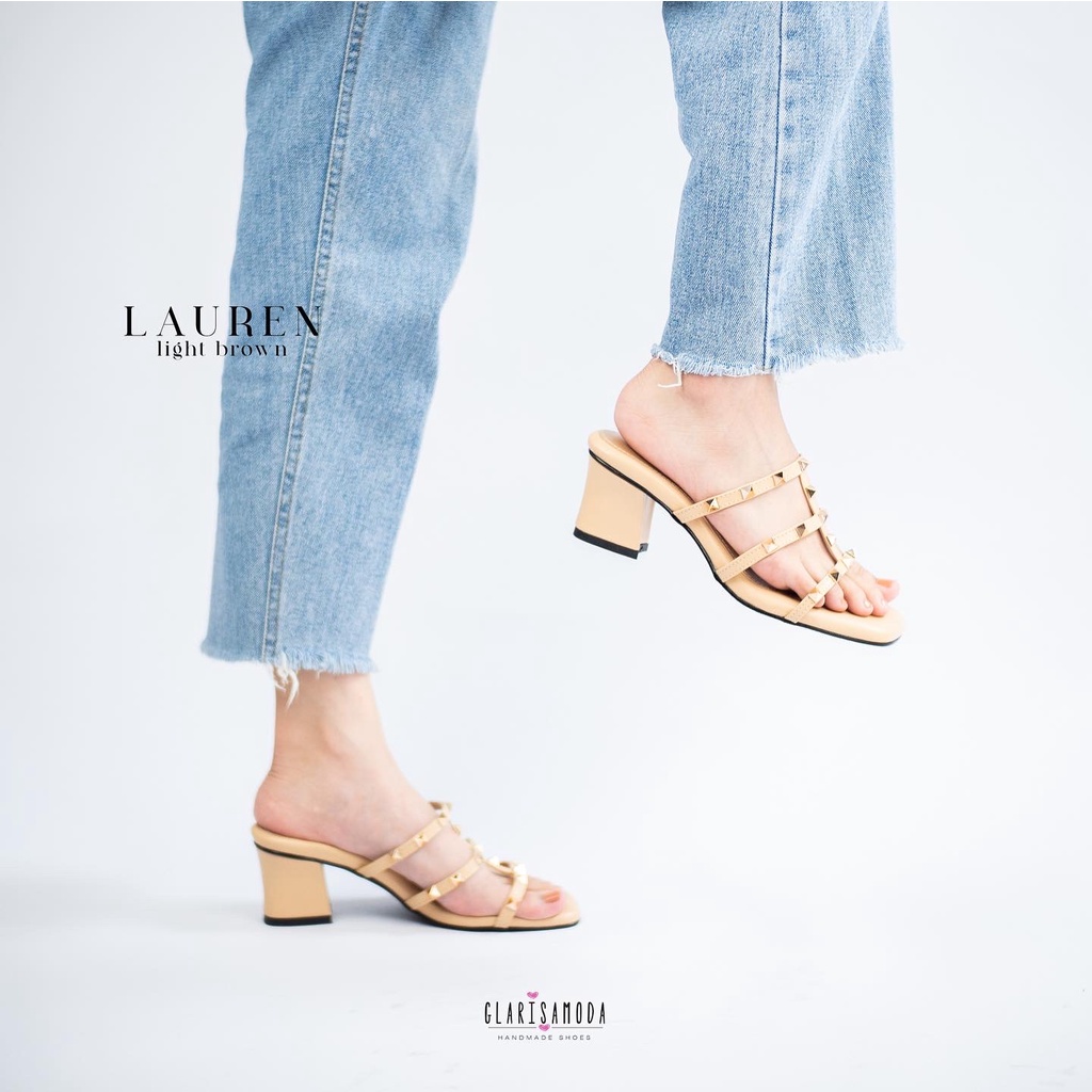 GLARISAMODA Lauren Heels Wanita 5cm Sandal heels wanita nyaman empuk