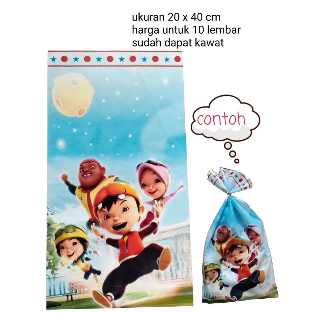 

plastik snack plastik souvenir ulang tahun karakter Boboiboy Boboi Boy