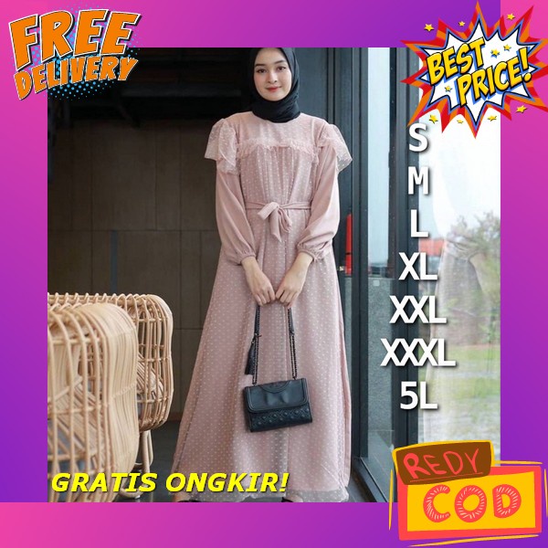 Gamis Brukat Maxy Kaella/Baju Muslim/Gamis Syari/Gamis Kondangan Premium/Brukat Premium/Gamis Pakaia