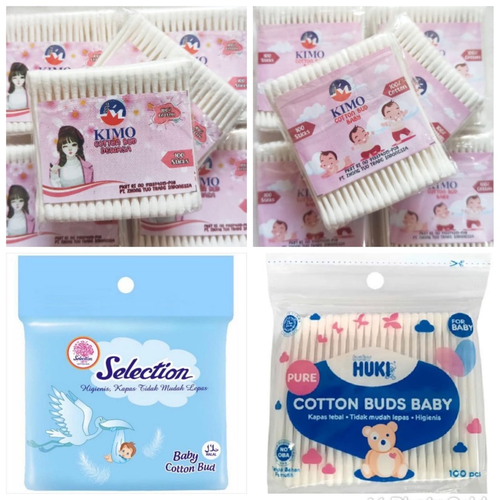 Cotton Bud Bayi Anak Dewasa 100 pcs Kapas Pembersih Telinga Kuping