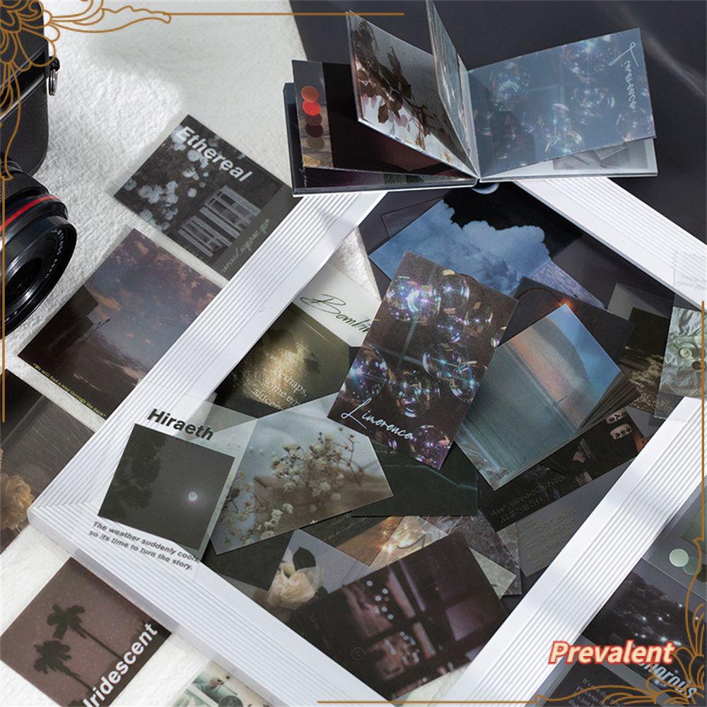 Preva 60pcs/Set PET Sticker Buku Album Tahan Air Transparan Pemandangan Aesthetic