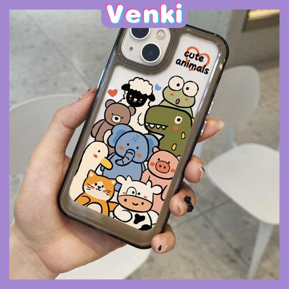 iPhone Case High Quality HD Transparent Acrylic Hard Case Cute Animals Metal Button Camera Protection Shockproof Compatible For iPhone 14 13 12 11 Pro Pro Max 7 8 Plus XR