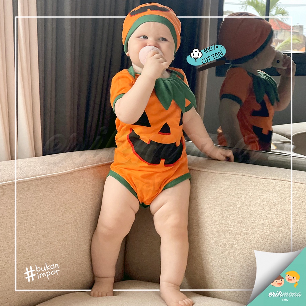 ❤️jumper bayi baju bayi model halloween pumpkin karakter lucu