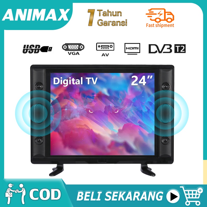 ANIMAX TV LED 24 inch TV Digital HD Ready Digital Televisi (A24AWIDE)