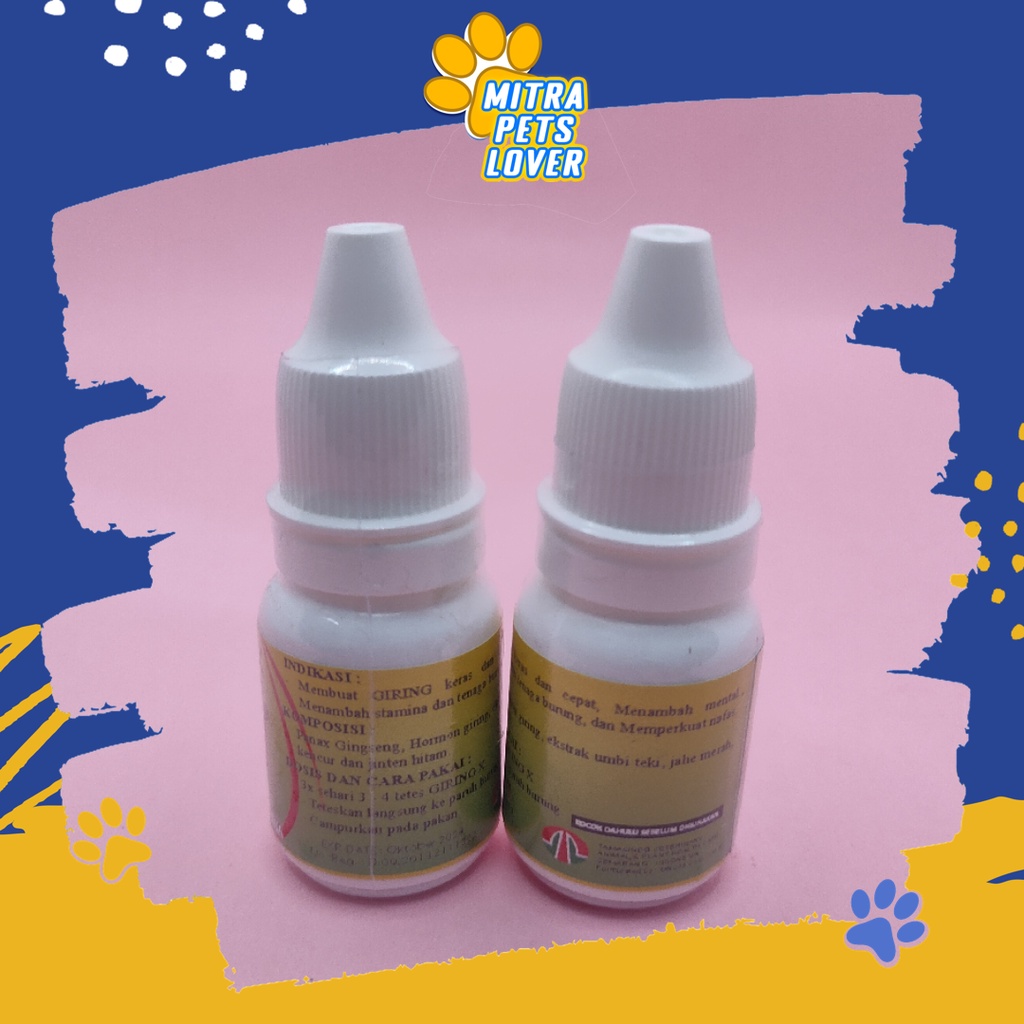 VITAMIN BURUNG MERPATI - GIRING-X DROP - SUPLEMEN UNTUK STAMINA MERPATII MENAMBAH STAMINA KEBRANIAN DAN MENTALLITAS - MURAH ASLI GARANSI KUALITAS ORIGINAL - PET ANIMAL HEALTHCARE &amp; VETERINARY TAMASINDO OBAT KESEHATAN &amp;  VITAMIN TERNAK HEWAN MITRAPETLOVER
