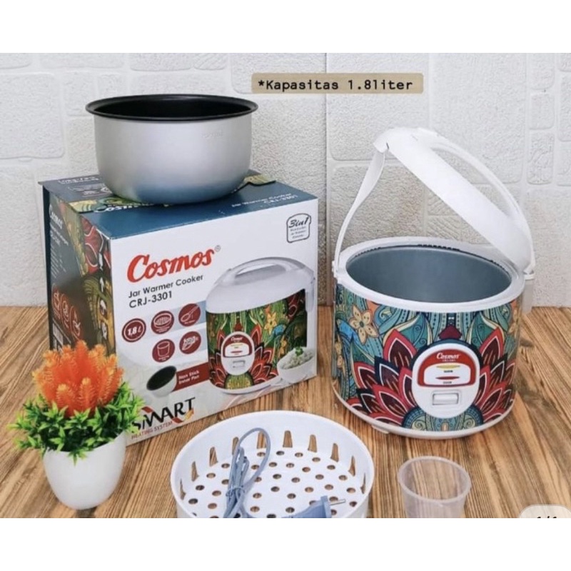 [ Cosmos ] Magic com / Rice cooker Cosmos CRJ 3301 dengan KUKUSAN!  - 1.8 Liter - Tongolan Besar + LOW WATT!