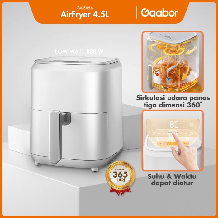 READY BAYAR DITEMPAT Gaabor Airfryer 4.5 L Mesin Penggorengan Tanpa Minyak /GA-E45A KODE5151