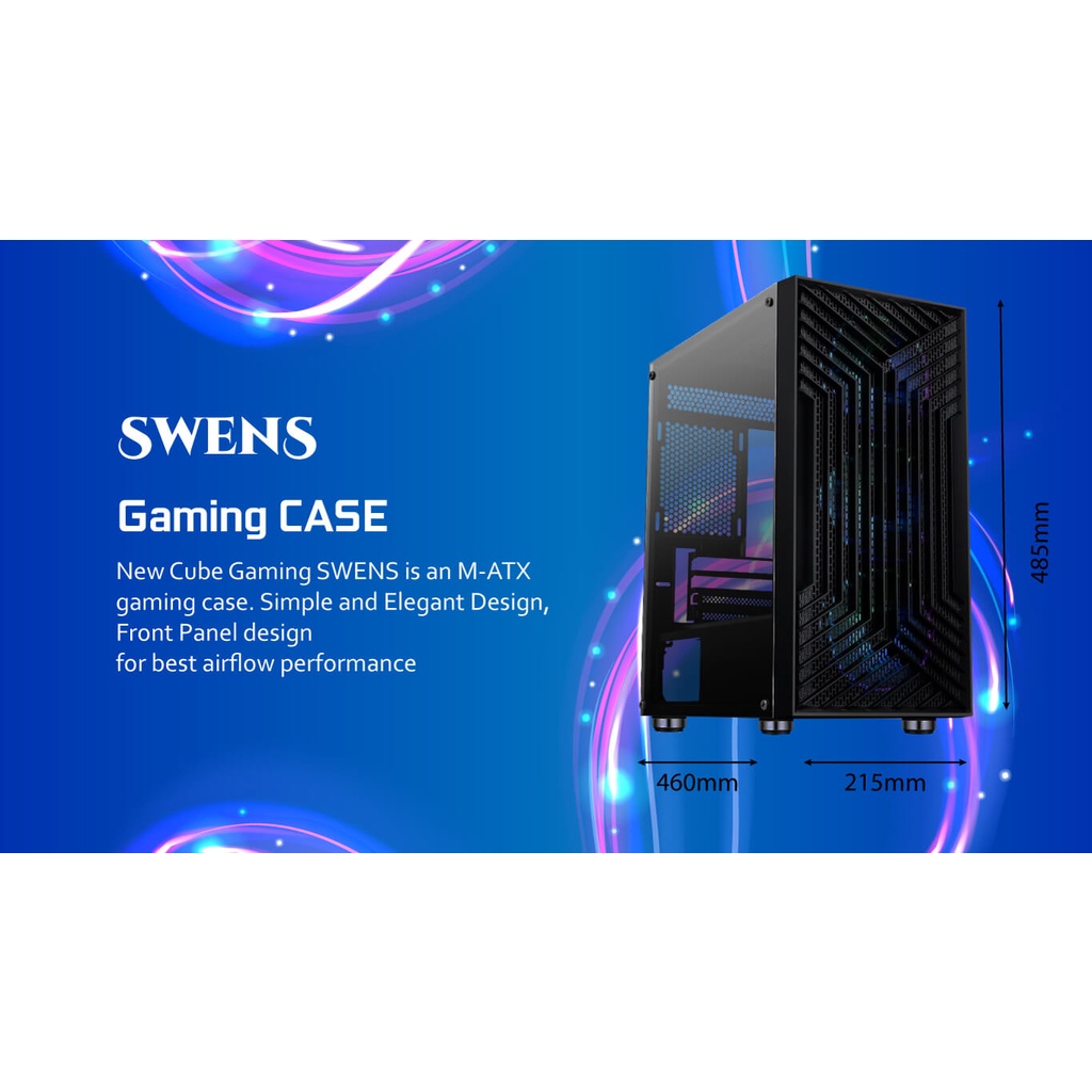 Cube Gaming Swens Micro ATX + 3 Fan RGB Casing PC