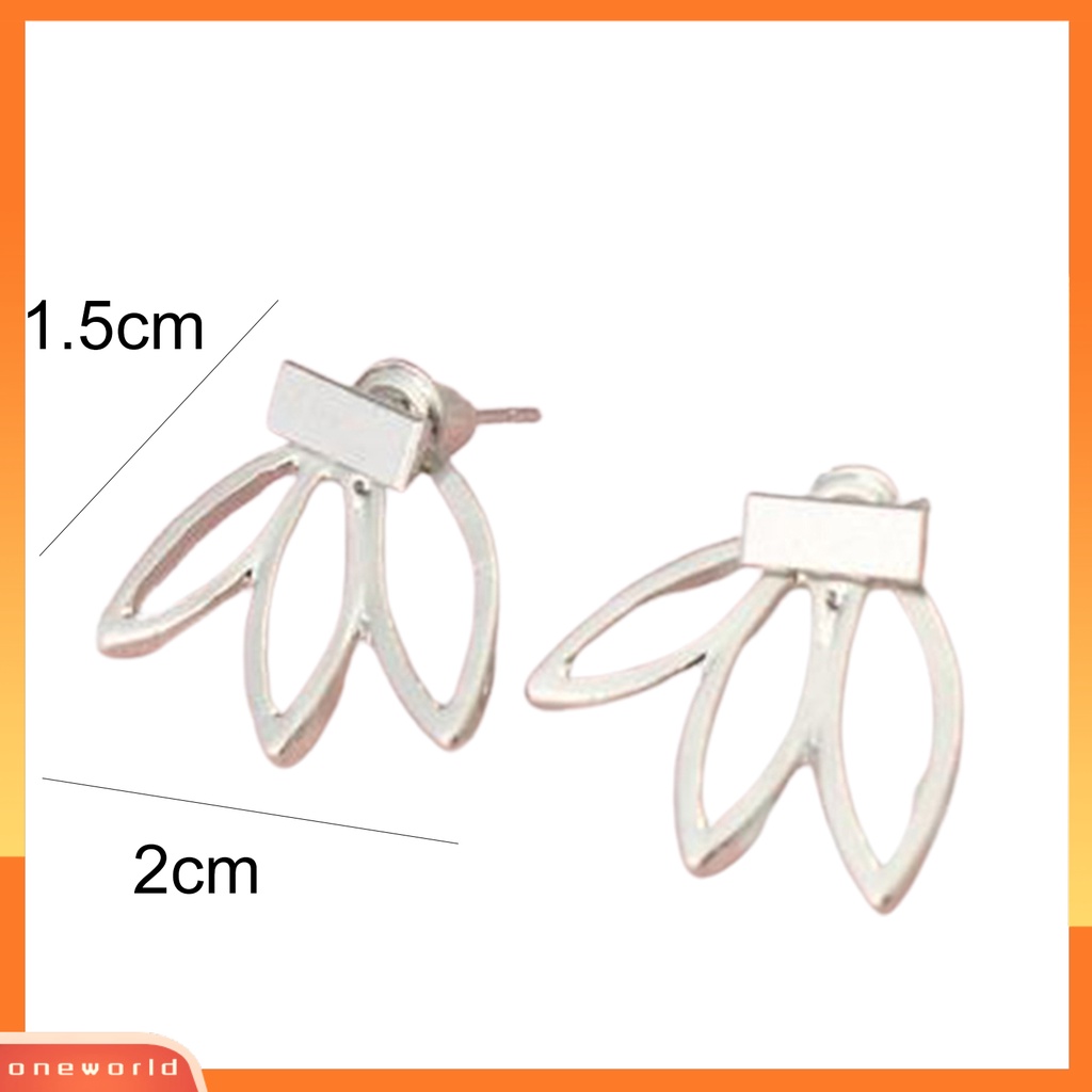 [WONE] Ear Studs Hollow Lotus Kreatif Wanita Elegan Anting Alloy Untuk Pacaran