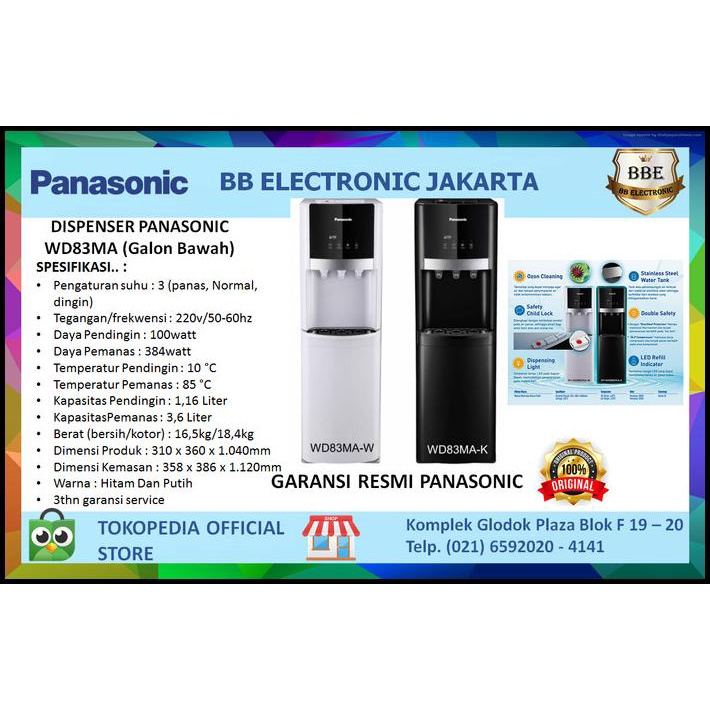 Dispenser Panasonic Ny-Wd83Ma [ Galon Bawah ]