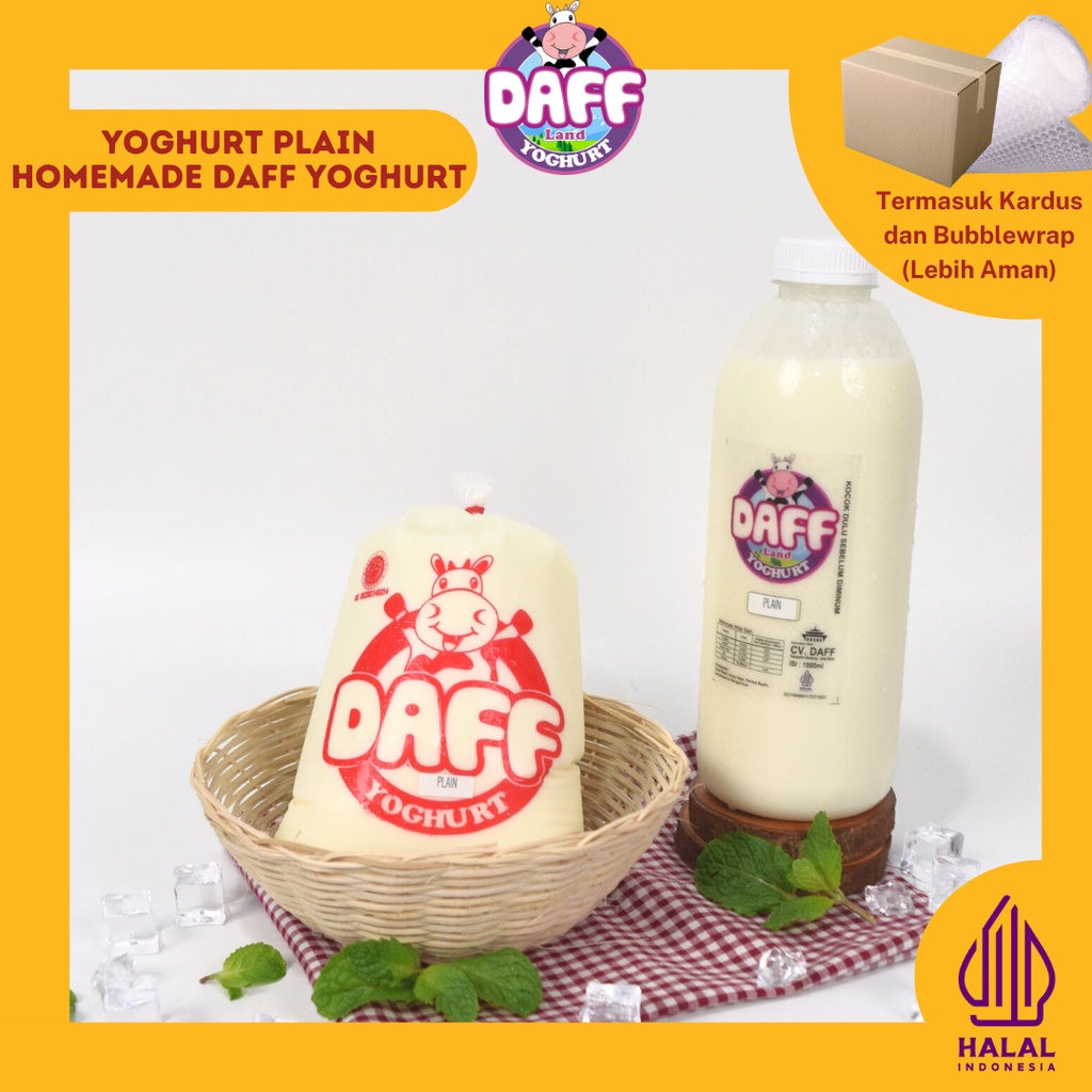 Jual YOGURT PLAIN LOW FAT TEKSTUR KENTAL 100 ORIGINAL DAFF YOGHURT Shopee Indonesia