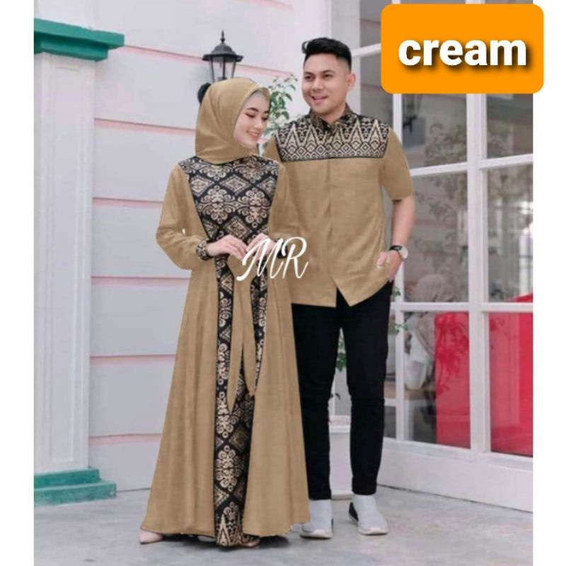 Cp irwansyah set couple keluarga gamis batik muslimah baju kondangan